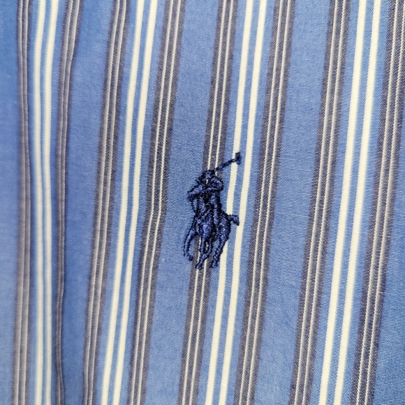 Ralph Lauren Blue Label Men's Blue Striped Casual Button Down Shirt - Picture 2 of 4